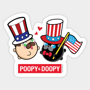 Poopy and Doopy ™ Love the 4th of July Sticker